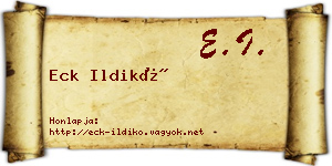 Eck Ildikó névjegykártya